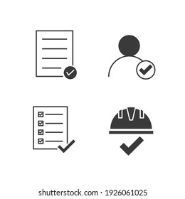 Icono de conjunto de inspección, icono de signo de conjunto de inspección aislado, ilustración de vector