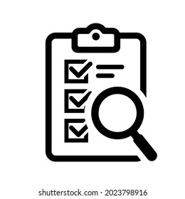 Inspection vector icon. check illustration symbol. examination sign. test logo.