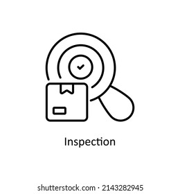 Inspection vector outline icon for web isolated on white background EPS 10 file