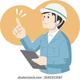 Inspección, Trabajador, Fondo amarillo, Comprobar, Vector