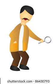 inspector cartoon isolated over white background. vector