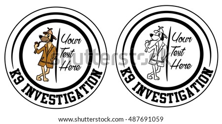 Inspector dog vector badge design. Layered for easy editing
