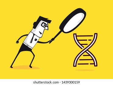 An inspector examines the DNA.