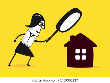 An inspector examines the house.