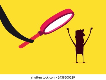 An inspector examines the person.