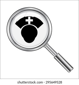 inspector health with  nurse vector black data icon