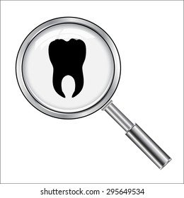 inspector health with tooth  vector black data icon