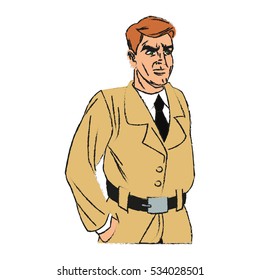 Inspector man cartoon design