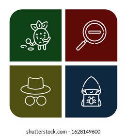 inspector simple icons set. Contains such icons as Detective, Zoom out, Hacker, can be used for web, mobile and logo