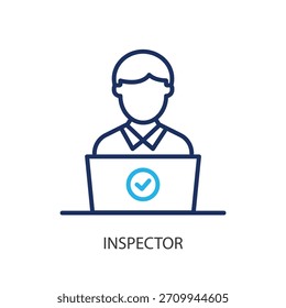 Inspector iconos de línea delgada. Ilustración vectorial original.