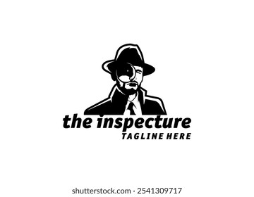 Inspeção em Black Hat Saw Logo Design Silhueta Logo 