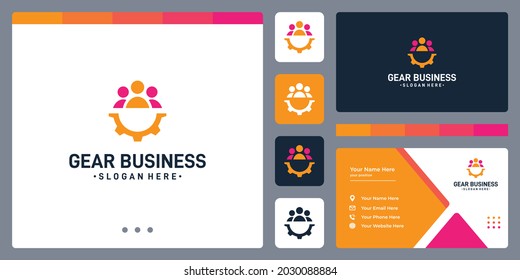 inspiration abstract gear logo concept and form people, groups or teams. icons for business, automotive and consulting