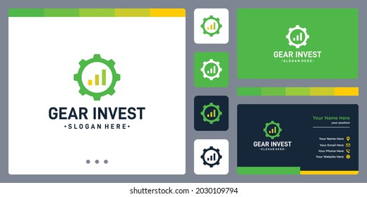 inspiration abstract gear logo concept and form of investment chart. icons for business, automotive, accounting and finance.