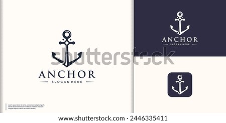 inspiration anchor logo design template vector. vintage retro anchor symbol illustration.