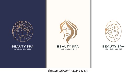 Inspiration Beauty Woman Logo Set Design Stock Vector (Royalty Free ...