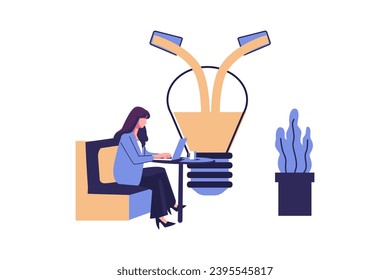inspiration brain storming flat style illustration vector design