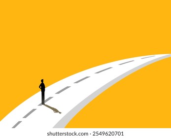 Inspiration. Businessman on the Bridge Road. vector