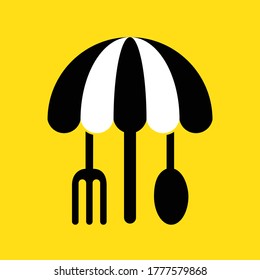 Inspiration from a cafe that uses umbrellas or tents and its location is very strategic and soothing because it is in a recreational park.