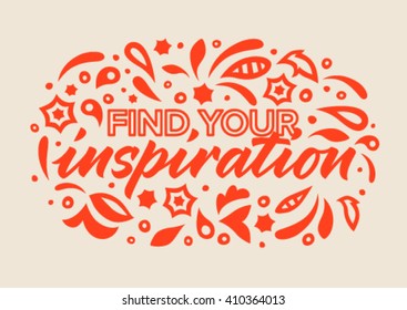 inspiration calligraphy, handwritten text, pattern