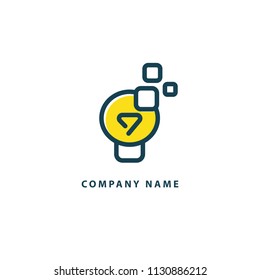 Inspiration, creative agency, innovation, energy, electric, designer, training, education web icon. Idea minimalistic vector logo. Vector lamp Template. Lamp icon. Vector illustration, Editable Design