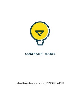 Inspiration, creative agency, innovation, energy, electric, designer, training, education web icon. Idea minimalistic vector logo. Vector lamp Template. Lamp icon. Vector illustration, Editable Design