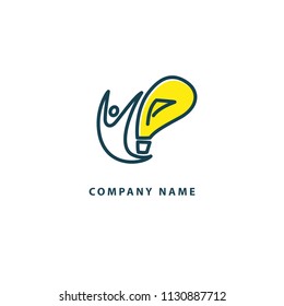Inspiration, creative agency, innovation, energy, electric, designer, training, education web icon. Idea minimalistic vector logo. Vector lamp Template. Lamp icon. Vector illustration, Editable Design