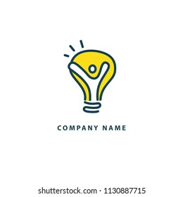 Inspiration, creative agency, innovation, energy, electric, designer, training, education web icon. Idea minimalistic vector logo. Vector lamp Template. Lamp icon. Vector illustration, Editable Design