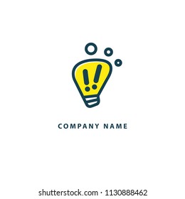 Inspiration, creative agency, innovation, energy, electric, designer, training, education web icon. Idea minimalistic vector logo. Vector lamp Template. Lamp icon. Vector illustration, Editable Design