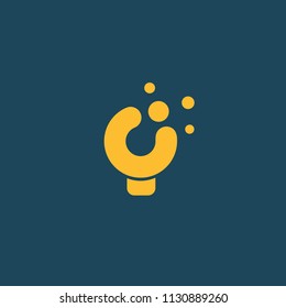 Inspiration, creative agency, innovation, energy, electric, designer, training, education web icon. Idea minimalistic vector logo. Vector lamp Template. Lamp icon. Vector illustration, Editable Design