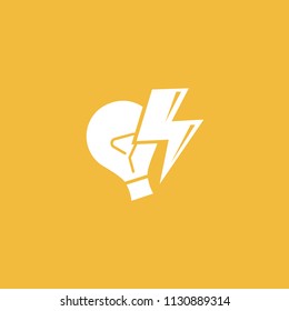 Inspiration, creative agency, innovation, energy, electric, designer, training, education web icon. Idea minimalistic vector logo. Vector lamp Template. Lamp icon. Vector illustration, Editable Design