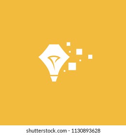 Inspiration, creative agency, innovation, energy, electric, designer, training, education web icon. Idea minimalistic vector logo. Vector lamp Template. Lamp icon. Vector illustration, Editable Design