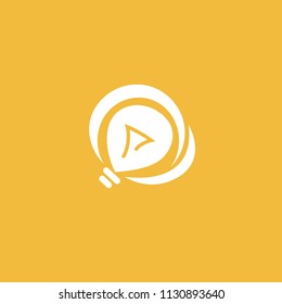 Inspiration, creative agency, innovation, energy, electric, designer, training, education web icon. Idea minimalistic vector logo. Vector lamp Template. Lamp icon. Vector illustration, Editable Design