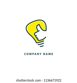 Inspiration, creative agency, innovation, energy, electric, designer, training, education web icon. Idea minimalistic vector logo. Vector lamp Template. Lamp icon. Vector illustration, Editable Design
