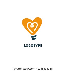 Inspiration, creative agency, innovation, energy, electric, designer, training, education web icon. Idea minimalistic vector logo. Vector lamp icon. Illustration, Graphic Design Editable Design.