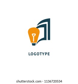 Inspiration, creative agency, innovation, energy, electric, designer, training, education web icon. Idea minimalistic vector logo. Vector lamp icon. Vector illustration, Graphic Editable Design.