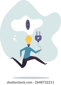 Inspiration or creativity to think of solution or solving business problem, imagination or innovation to success,character for design.