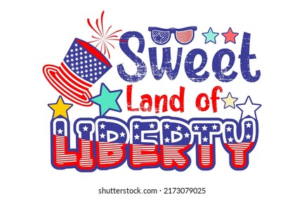 Inspiration and design quotes for hats and glasses. Contains the words Sweet Land Of Liberty.
Can be printed on t-shirts, mugs or other media.