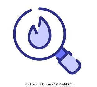 inspiración explorar búsqueda un único icono aislado con estilo de línea violeta o con guión