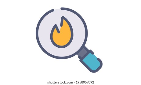 inspiration explore search single isolated icon with flat dash or dashed style