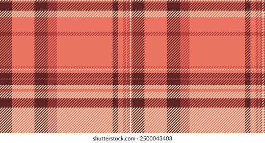 Inspiration fabric tartan vector, figure background plaid seamless. Neat texture pattern textile check in red and peach puff colors palette.