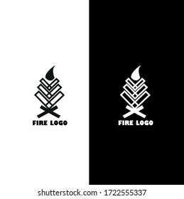 logotipo inspirador de fuego simple, logotipo de fuego elegante