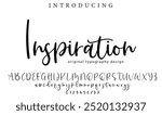 Inspiration Font Stylish brush painted an uppercase vector letters, alphabet, typeface