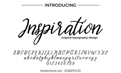 Inspiration Font Stylish brush painted an uppercase vector letters, alphabet, typeface