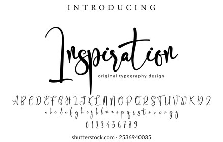 Inspiration Font Stylish brush painted an uppercase vector letters, alphabet, typeface