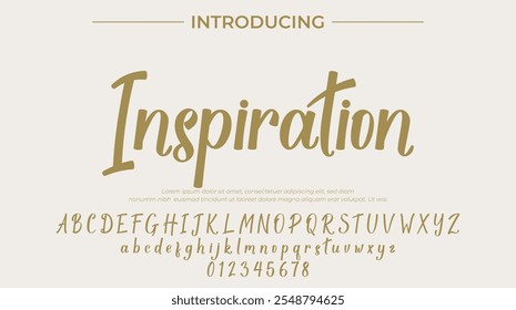 Inspiration Font Stylish brush painted an uppercase vector letters, alphabet, typeface