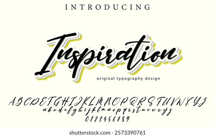Inspiration Font Stylish brush painted an uppercase vector letters, alphabet, typeface