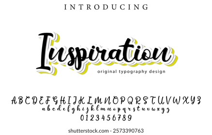 Inspiration Font Stylish brush painted an uppercase vector letters, alphabet, typeface