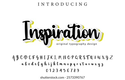 Inspiration Font Stylish brush painted an uppercase vector letters, alphabet, typeface