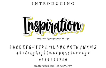 Inspiration Font Stylish brush painted an uppercase vector letters, alphabet, typeface