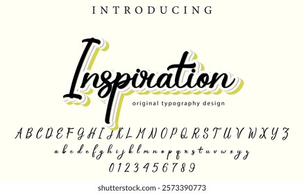 Inspiration Font Stylish brush painted an uppercase vector letters, alphabet, typeface